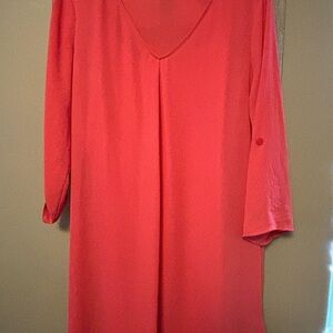 Decree Vivid Coral Tunic Top